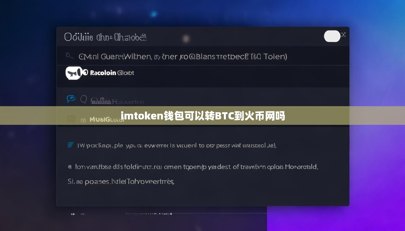 imtoken钱包可以转BTC到火币网吗